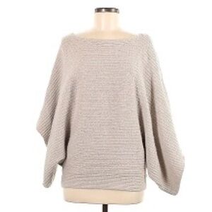 Lily Mcneal Angora Cozy Beige Boatneck Sweater Poncho Y2K Med
